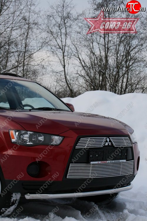 9 809 р. Защита переднего бампера из одинарной трубы (d60) Souz-96 Mitsubishi Outlander XL (CW)  рестайлинг (2010-2013)  с доставкой в г. Тамбов