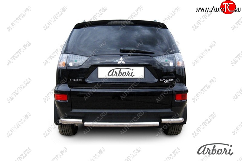 8 999 р. Защита заднего бампера Arbori (короткая, нержавейка, 1 труба d57 mm).  Mitsubishi Outlander  XL (2010-2013) (CW)  рестайлинг  с доставкой в г. Тамбов