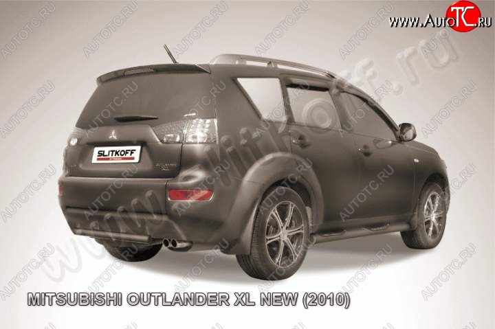 5 499 р. Защита задняя Slitkoff Mitsubishi Outlander XL (CW)  рестайлинг (2010-2013) (Цвет: серебристый)  с доставкой в г. Тамбов