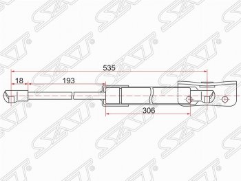 Правый газовый упор крышки багажника SAT Mitsubishi (Митсубиси) Outlander (Аутлэндэр)  GF (2012-2014) GF дорестайлинг