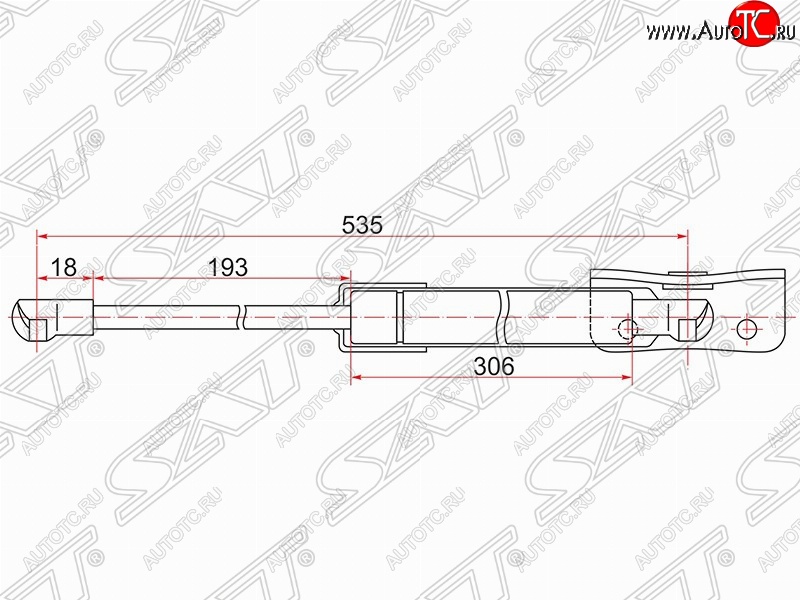 799 р. Левый газовый упор крышки багажника SAT  Mitsubishi Outlander  GF (2012-2014) дорестайлинг  с доставкой в г. Тамбов