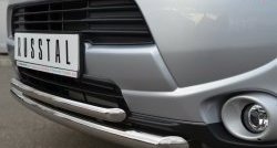 15 649 р. Защита переднего бампера (2 трубыØ63 и 42 мм, нержавейка) Russtal Mitsubishi Outlander GF дорестайлинг (2012-2014)  с доставкой в г. Тамбов. Увеличить фотографию 3