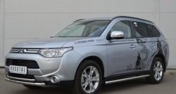 15 649 р. Защита переднего бампера (2 трубыØ63 и 42 мм, нержавейка) Russtal Mitsubishi Outlander GF дорестайлинг (2012-2014)  с доставкой в г. Тамбов. Увеличить фотографию 4