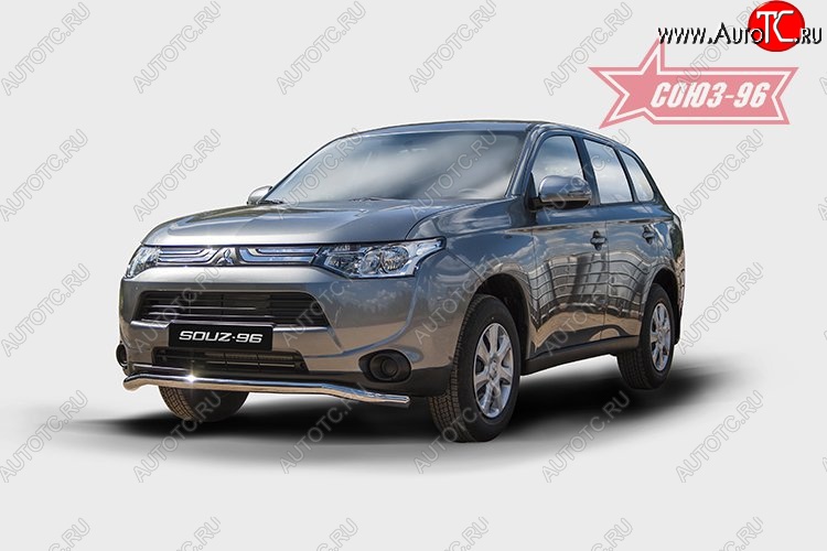 12 239 р. Защита переднего бампера одинарная Souz-96 Premium (d60) Mitsubishi Outlander GF дорестайлинг (2012-2014)  с доставкой в г. Тамбов