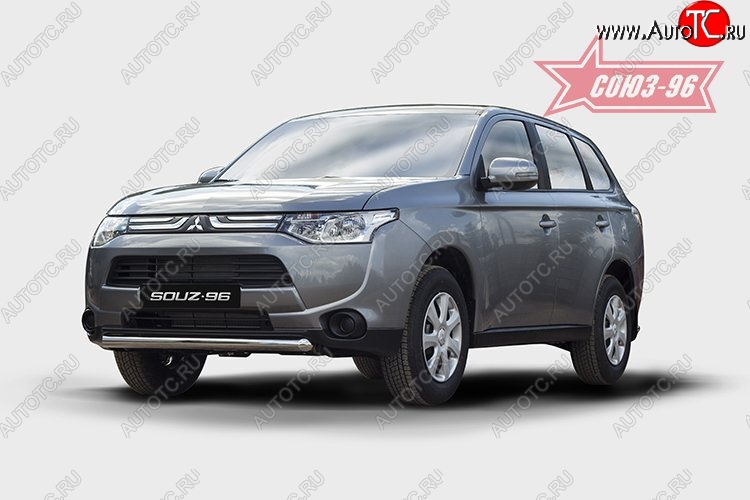 10 574 р. Защита переднего бампера одинарная Souz-96 (d60). Mitsubishi Outlander GF дорестайлинг (2012-2014)  с доставкой в г. Тамбов