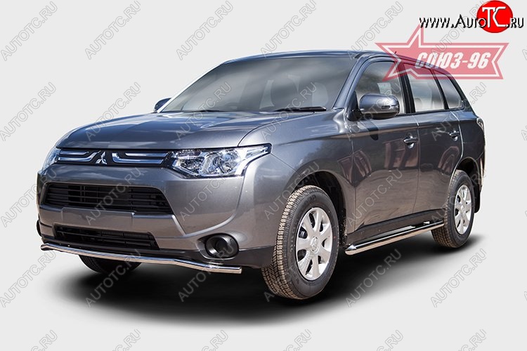 10 934 р. Защита переднего бампера диаметр трубы 42 мм Premium Souz-96 Mitsubishi Outlander GF дорестайлинг (2012-2014)  с доставкой в г. Тамбов