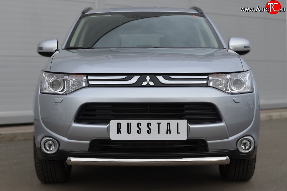 12 499 р. Одинарная защита переднего бампера диаметром 63 мм Russtal Mitsubishi Outlander GF дорестайлинг (2012-2014)  с доставкой в г. Тамбов