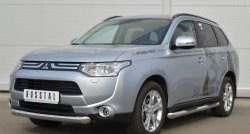 14 599 р. Одинарная защита переднего бампера диаметром 76 мм Russtal Mitsubishi Outlander GF дорестайлинг (2012-2014)  с доставкой в г. Тамбов. Увеличить фотографию 4