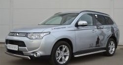 15 649 р. Защита переднего бампера (Ø75х42 мм, нержавейка) Russtal  Mitsubishi Outlander  GF (2012-2014) дорестайлинг  с доставкой в г. Тамбов. Увеличить фотографию 4