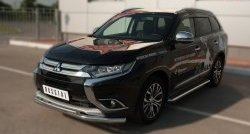 21 699 р. Широкая защита порогов SLITKOFF  Mitsubishi Outlander  GF (2015-2018) 2-ой рестайлинг  с доставкой в г. Тамбов. Увеличить фотографию 4