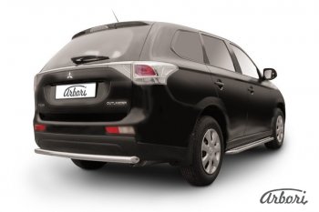 8 909 р. Защита заднего бампера Arbori (нержавейка, 1 труба d57 mm). Mitsubishi Outlander GF дорестайлинг (2012-2014)  с доставкой в г. Тамбов. Увеличить фотографию 1