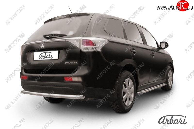 8 909 р. Защита заднего бампера Arbori (нержавейка, 1 труба d57 mm). Mitsubishi Outlander GF дорестайлинг (2012-2014)  с доставкой в г. Тамбов