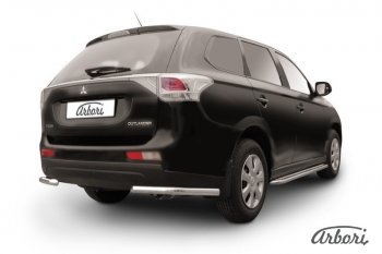 8 909 р. Защита заднего бампера Arbori (уголки, нержавейка, 1 труба d57 mm). Mitsubishi Outlander GF дорестайлинг (2012-2014)  с доставкой в г. Тамбов. Увеличить фотографию 1