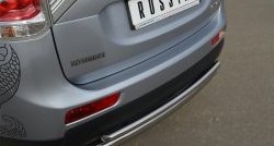 12 699 р. Защита заднего бампера (Ø76 и 42 мм, нержавейка) SLITKOFF Mitsubishi Outlander GF дорестайлинг (2012-2014)  с доставкой в г. Тамбов. Увеличить фотографию 2