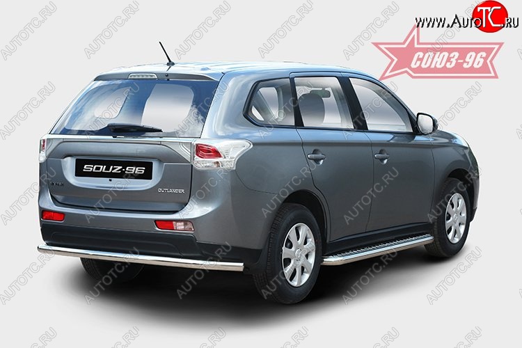 12 149 р. Защита заднего бампера Souz-96 Premium (d60) Mitsubishi Outlander GF дорестайлинг (2012-2014)  с доставкой в г. Тамбов