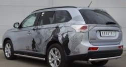 12 349 р. Одинарная защита заднего бампера из трубы диаметром 63 мм SLITKOFF  Mitsubishi Outlander  GF (2012-2014) дорестайлинг  с доставкой в г. Тамбов. Увеличить фотографию 4