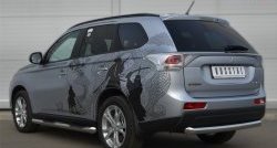 13 199 р. Одинарная защита заднего бампера из трубы диаметром 76 мм SLITKOFF  Mitsubishi Outlander  GF (2012-2014) дорестайлинг  с доставкой в г. Тамбов. Увеличить фотографию 4