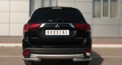 Защита заднего бампера (Ø63 мм уголки, нержавейка) SLITKOFF Mitsubishi (Митсубиси) Outlander (Аутлэндэр)  GF (2014-2016) GF 1-ый рестайлинг