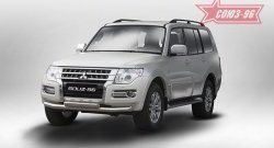 Защита переднего бампера двойная Souz-96 (d76/75х42). Mitsubishi Pajero 4 V90 2-ой рестайлинг (2014-2020)