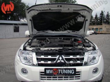 4 099 р. Упор капота MV-Tuning (двойной) Mitsubishi Pajero 4 V80 3 дв. 1-ый рестайлинг (2011-2014)  с доставкой в г. Тамбов. Увеличить фотографию 3