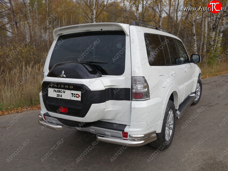 27 999 р. Защита заднего бампера (уголки двойные) ТСС 76,1/42,4 мм  Mitsubishi Pajero  4 V90 (2014-2020) 2-ой рестайлинг  с доставкой в г. Тамбов