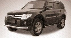 Одинарная защита переднего бампера из трубы диаметром 76 мм Slitkoff Mitsubishi (Митсубиси) Pajero (Паджеро) ( 4 V90,  4 V80) (2006-2015) 4 V90, 4 V80 дорестайлинг, дорестайлинг, 1-ый рестайлинг, 3 дв. 1-ый рестайлинг