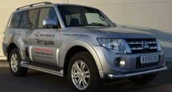 15 499 р. Одинарная защита переднего бампера диаметром 76 мм SLITKOFF  Mitsubishi Pajero ( 4 V90,  4 V80) (2011-2015) 1-ый рестайлинг, 3 дв. 1-ый рестайлинг  с доставкой в г. Тамбов. Увеличить фотографию 4