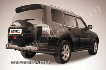 8 699 р. Уголки d76+d42 двойные Mitsubishi Pajero 4 V90 дорестайлинг (2006-2011) (Цвет: серебристый)  с доставкой в г. Тамбов. Увеличить фотографию 1