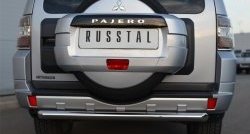 11 999 р. Одинарная защита заднего бампера из трубы диаметром 63 мм Russtal Mitsubishi Pajero 4 V90 дорестайлинг (2006-2011)  с доставкой в г. Тамбов. Увеличить фотографию 1