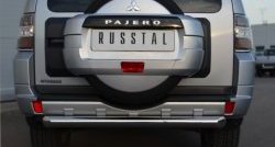 13 549 р. Одинарная защита заднего бампера из трубы диаметром 76 мм Russtal Mitsubishi Pajero 4 V90 дорестайлинг (2006-2011)  с доставкой в г. Тамбов. Увеличить фотографию 1