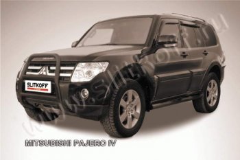 Кенгурятник d57 высокий Mitsubishi (Митсубиси) Pajero (Паджеро) ( 4 V90,  4 V80) (2006-2015) 4 V90, 4 V80 дорестайлинг, дорестайлинг, 1-ый рестайлинг, 3 дв. 1-ый рестайлинг