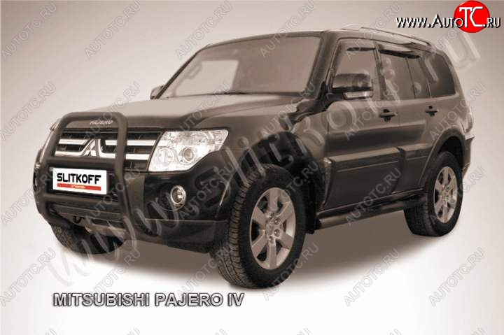 18 399 р. Кенгурятник d57 высокий  Mitsubishi Pajero ( 4 V90,  4 V80) (2006-2015) дорестайлинг, дорестайлинг, 1-ый рестайлинг, 3 дв. 1-ый рестайлинг (Цвет: серебристый)  с доставкой в г. Тамбов