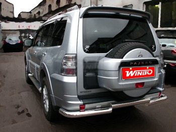 13 199 р. Защита заднего бампера WINBO (Ø76 мм, нержавейка)  Mitsubishi Pajero  4 V90 (2006-2011) дорестайлинг  с доставкой в г. Тамбов. Увеличить фотографию 1