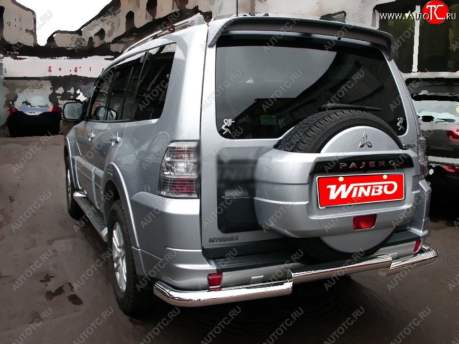 13 199 р. Защита заднего бампера WINBO (Ø76 мм, нержавейка)  Mitsubishi Pajero  4 V90 (2006-2011) дорестайлинг  с доставкой в г. Тамбов