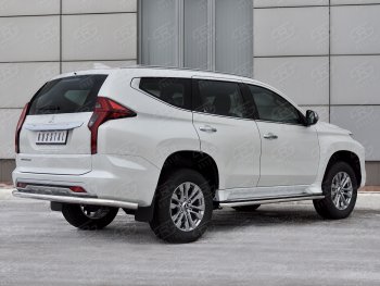 15 399 р. Защита заднего бампера SLITKOFF (Ø63 мм секции, нержавейка)  Mitsubishi Pajero Sport  QF (2019-2022) рестайлинг  с доставкой в г. Тамбов. Увеличить фотографию 3