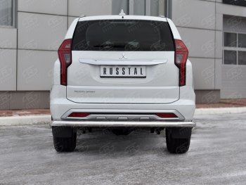 15 399 р. Защита заднего бампера SLITKOFF (Ø63 мм секции, нержавейка)  Mitsubishi Pajero Sport  QF (2019-2022) рестайлинг  с доставкой в г. Тамбов. Увеличить фотографию 2