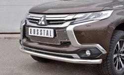 3 749 р. Защитная решётка в воздуховод бампера Berkut (нержавейка) Mitsubishi Pajero Sport QE дорестайлинг (2015-2021)  с доставкой в г. Тамбов. Увеличить фотографию 2