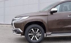 21 449 р. Защита переднего бампера (Ø63 мм, нержавейка) SLITKOFF Mitsubishi Pajero Sport QE дорестайлинг (2015-2021)  с доставкой в г. Тамбов. Увеличить фотографию 4