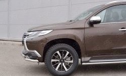 15 999 р. Защита переднего бампера (2 трубыØ63 мм, нержавейка) SLITKOFF Mitsubishi Pajero Sport QE дорестайлинг (2015-2021)  с доставкой в г. Тамбов. Увеличить фотографию 4