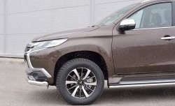 15 199 р. Защита переднего бампера (Ø76 мм, нержавейка) SLITKOFF Mitsubishi Pajero Sport QE дорестайлинг (2015-2021)  с доставкой в г. Тамбов. Увеличить фотографию 4