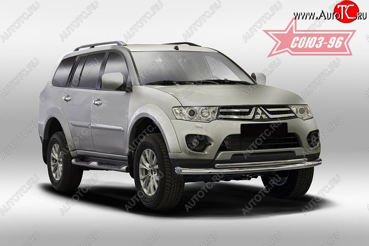 15 389 р. Защита переднего бампера двойная Souz-96 (d76/42) Mitsubishi Pajero Sport QE дорестайлинг (2015-2021)  с доставкой в г. Тамбов