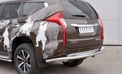 7 649 р. Защита заднего бампера (Ø63 мм, нержавейка) Russtal Mitsubishi Pajero Sport QE дорестайлинг (2015-2021)  с доставкой в г. Тамбов. Увеличить фотографию 4