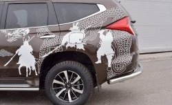 18 499 р. Защита заднего бампера (Ø76 мм, нержавейка) Russtal Mitsubishi Pajero Sport QE дорестайлинг (2015-2021)  с доставкой в г. Тамбов. Увеличить фотографию 4