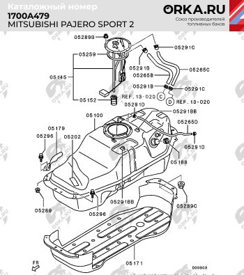 20 999 р. Бак топливный BAKPLAST (70 л., пластиковый)  Mitsubishi Pajero Sport  PB (2008-2017) дорестайлинг, рестайлинг  с доставкой в г. Тамбов. Увеличить фотографию 4