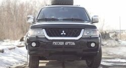 1 879 р. Защитная сетка решетки переднего бампера РА Mitsubishi Pajero Sport PA дорестайлинг (1996-2004)  с доставкой в г. Тамбов. Увеличить фотографию 2