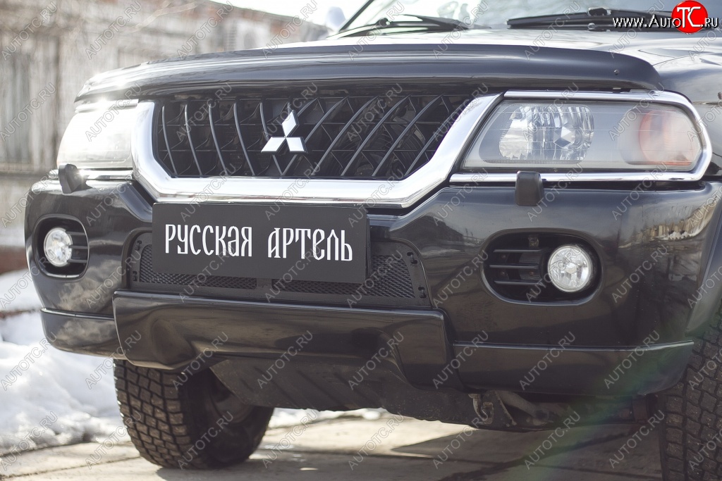 1 879 р. Защитная сетка решетки переднего бампера РА Mitsubishi Pajero Sport PA дорестайлинг (1996-2004)  с доставкой в г. Тамбов