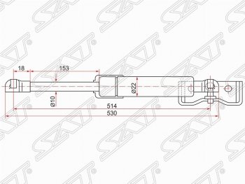 1 299 р. Газовый упор крышки багажника SAT  Mitsubishi Pajero Sport  PB (2008-2013) дорестайлинг  с доставкой в г. Тамбов. Увеличить фотографию 1