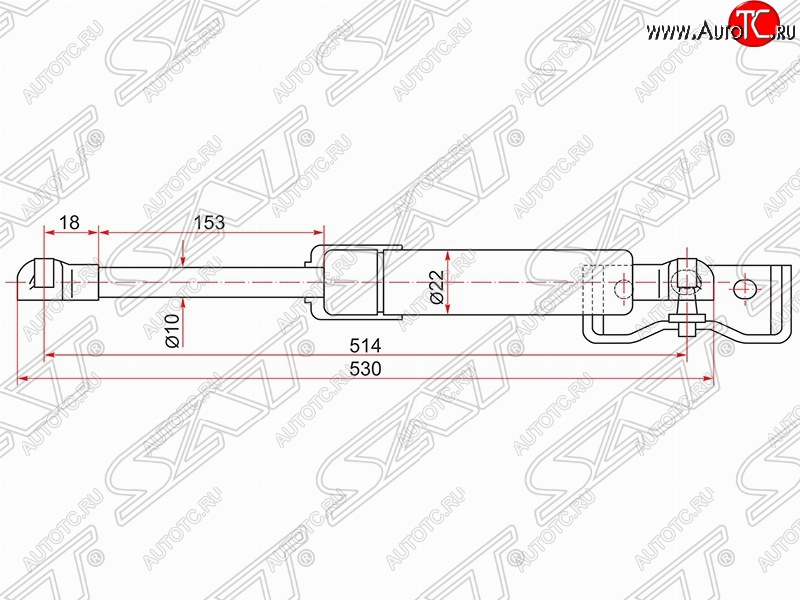 1 299 р. Газовый упор крышки багажника SAT  Mitsubishi Pajero Sport  PB (2008-2013) дорестайлинг  с доставкой в г. Тамбов