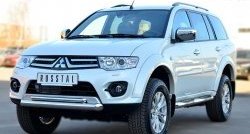 20 849 р. Защита переднего бампера (2 трубыØ76 и 42 мм, нержавейка) SLITKOFF  Mitsubishi Pajero Sport  PB (2013-2017) рестайлинг  с доставкой в г. Тамбов. Увеличить фотографию 4