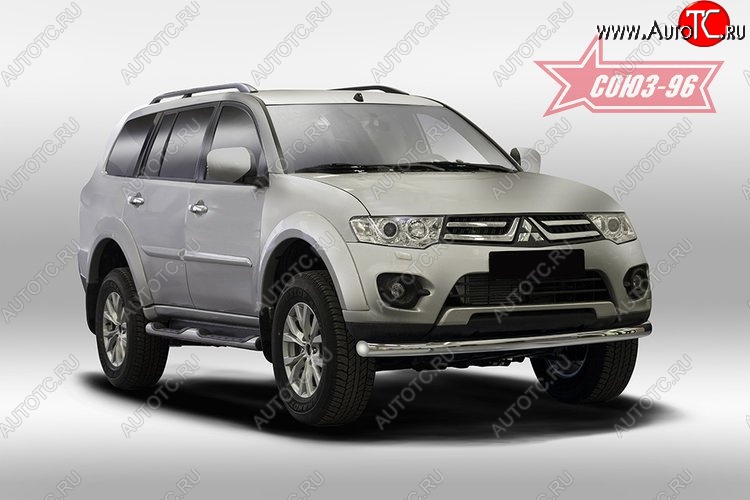 11 654 р. Защита переднего бампера одинарная Souz-96 (d76) Mitsubishi Pajero Sport PB дорестайлинг (2008-2013)  с доставкой в г. Тамбов